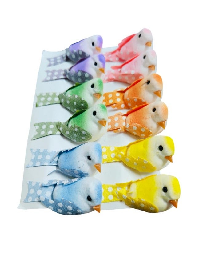 3A Featuretail Artifical Mini Foam Birds for DIY Craft, Garden and Home Decoration, Miniature Bird Figurines, Decorative Dollhouse Simulation Bird (Multicolor, Pack of 12) - Image 1